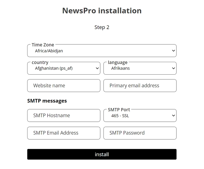 Image Step 2 in setting up NewsPro