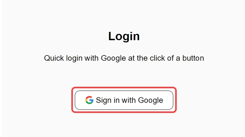 Sign in with your Google account in one click