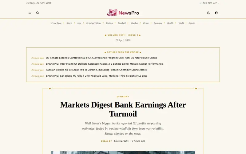 Chronicle template homepage