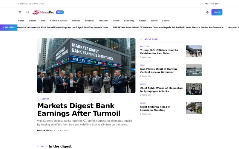 Pulse template homepage